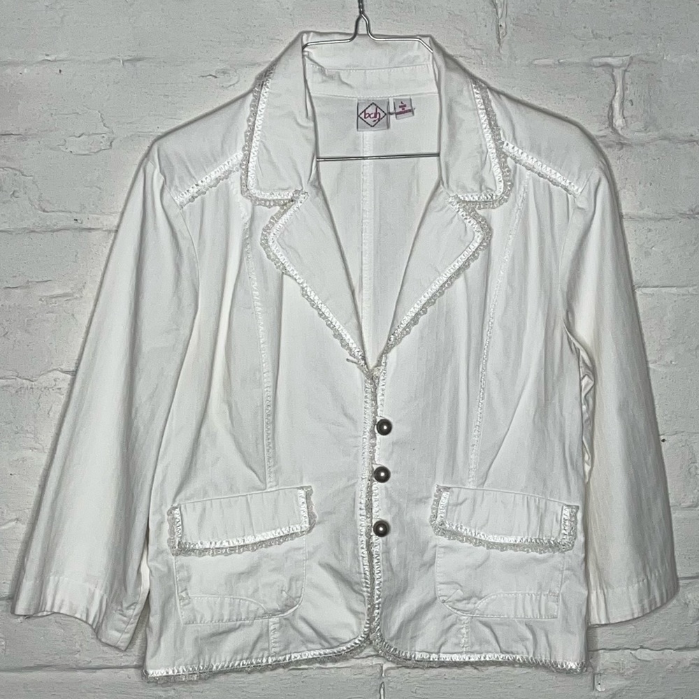 bcih White Cotton Jacket L